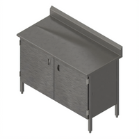 John Boos Enclosed Base Stainless Steel Work Table with Hinged Doors, 60 x 24 Inches, 5 Inch Backsplash