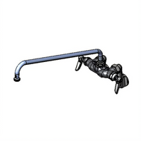 T&S Brass Wall-Mounted Sink Mixing Faucet with 18-Inch Swing Nozzle and Adjustable Inlet Arms