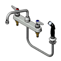 T&S Brass B-1172 8-Inch Centers Deck-Mount Workboard Faucet with 8-Inch Swing Spout and 4-Foot Side Spray
