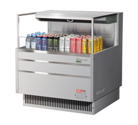 Turbo Air Low-Profile Horizontal Open Display Merchandiser, Self-Contained, 4.6 Cu. Ft., Stainless Steel, Deck Only