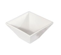 Crestware Quattro 8-Inch Square Trumpet Bowl, 58 oz, Pearl White Ceramic