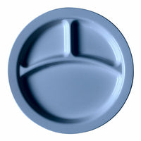 Cambro Camwear 9-Inch 3-Compartment Polycarbonate Plate, Slate Blue