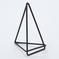 American Metalcraft 4-Inch Geometric Metal Menu Card Holder, Black