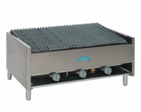 Comstock-Castle Castle Series 36-Inch Countertop Gas Char-Broiler, 24-Inch Deep Frame, Lava Rock, Cast Iron Grates