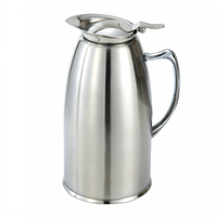 Winco 20 Oz Double-Wall Insulated Stainless Steel-Lined Beverage Server with Lever Top, Satin Finish