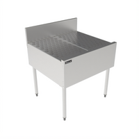 Top Shelf TSCE Series 30-Inch Freestanding Underbar Drainboard with Backsplash and Glass Rack Inserts