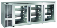 Perlick Three-Section Pass-Thru Refrigerated Back Bar Cabinet, 84-Inch Wide, Self-Contained