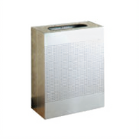 Silhouette Large Rectangular Stainless Steel Open-Top Receptacle with Plastic Liner, 22.5 Gallon