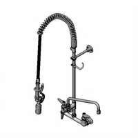 T&S Brass EasyInstall 8-Inch Wall Mount Pre-Rinse Unit with 12-Inch Swing Nozzle and 44-Inch Hose