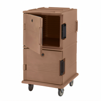 Cambro Ultra Camcart Double-Compartment Front-Loading Insulated Food Pan Carrier, 120 Qt., Coffee Beige
