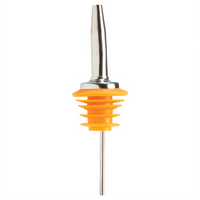 Winco Oversized Medium Flow Liquor Pourer with Chrome-Tapered Spout, No Collar, Yellow