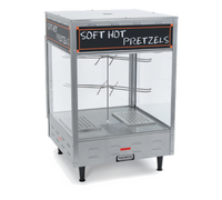 Countertop Revolving Pretzel Merchandiser with Tempered Glass Case and Illuminated Interior