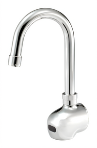 Krowne Royal Series Battery-Powered Electronic Sensor Touchless Faucet with 4-1/2 Inch Gooseneck Spout, Single-Hole Wall Mount