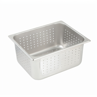 Winco 1/2 Size 6-Inch Deep Perforated Stainless Steel Steam Table Pan