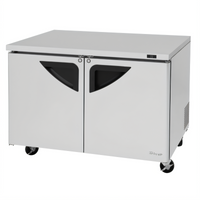 Turbo Air Super Deluxe Two-Section Undercounter Refrigerator, 48-1/4 Inch Wide, Solid Doors, 12.2 Cu. Ft.