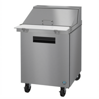 Hoshizaki Steelheart SR27B-12M 27-Inch One-Section Mega Top Prep Refrigerator, 12-Pan, 1-Door, Self-Contained