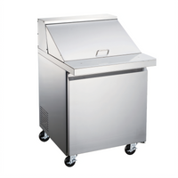 Omcan Mega Top Refrigerated Sandwich/Salad Prep Table, 27.5-Inch, 1 Section, 1 Door, Rear-Mounted Self-Contained