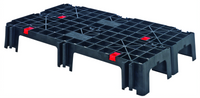 Quantum EZ Lock Vented Dunnage Platform Rack & Pallet, 12 x 40 x 6 Inches, Black, 2,500 lb. Capacity