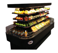 Howard-McCray 42 Series 84-Inch Island Open-Air Merchandiser, Stainless Steel, LED Shelves