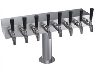 Krowne T-Head Glycol-Cooled Beer Tower, 8-Faucet Capacity, 24-Inch Box, Countertop, Brushed Stainless Steel
