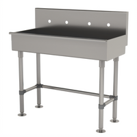 Advance Tabco 40-Inch ADA-Compliant Freestanding Multiwash Hand Sink with Backsplash