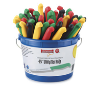 Mundial 4-1/4 Inch Micro-Serrated Utility Knife, Assorted Colors, 48-Piece Bucket