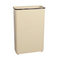 Rubbermaid Commercial Steel Open-Top Wastebasket, 96 Qt., Almond