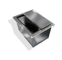 Steel Works Stainless 18 Inch x 18 Inch Insulated Drop-In Ice Bin with Sliding Cover, 65 lb. Capacity