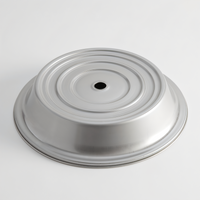 Round Stainless Steel Plate Cover with Stand for 12-3/16 to 12-9/16 Inch Plates