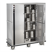 FWE P-200 Humi-Temp Mobile Heated Banquet Transport and Serve Cabinet, 200-Plate Capacity, 2 Dutch Doors