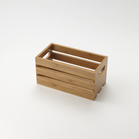 American Metalcraft Bamboo 1/3-Size Rectangular Serving Crate / Display Riser