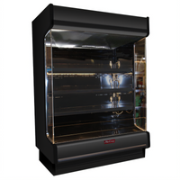 Howard-McCray 75-Inch Low-Base Open-Air Produce Merchandiser with 3 Rows of Lit Shelves, Remote Refrigeration, Black