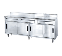Advance Tabco 96-Inch x 30-Inch 14-Gauge 304 Stainless Steel Enclosed Work Table with 5-Inch Backsplash