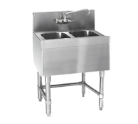 Eagle Spec-Bar Two-Compartment Underbar Sink Unit, 24-Inch Wide, 304 Stainless Steel