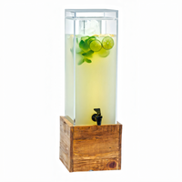 Madera 3 Gallon Acrylic Beverage Dispenser with Rustic Pine Base