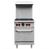 Vulcan SX Series 24-Inch Propane Commercial Gas Range with 4 Open Burners and Space Saver Oven