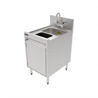 Top Shelf TSF Series 18-Inch Underbar Hand & Dump Sink Cabinet with Waste Chute