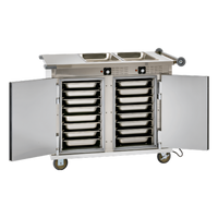 Cres Cor Insulated Mobile Serving/Tray Make-Up Cabinet with 1 Heated Compartment, 2 Heated Wells, and 16 Tray Slides