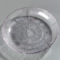 Petal Mist Clear Polycarbonate 8-Inch Round Scalloped Edge Soup/Salad Plate, 24 oz.