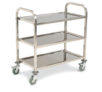 Carlisle 3-Shelf Stainless Steel Utility Cart, 400 lb Capacity, Knock-Down