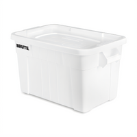 BRUTE 20 Gallon White Plastic Food Storage Tote with Lid