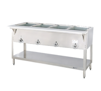 Aerohot E304 4-Well Electric Hot Food Station with Open Shelf Base and Carving Board