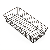 Nestable Rectangular Metal Serving Basket, 13 x 6 x 2.5 Inches