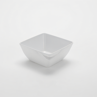 American Metalcraft Naturals Collection Square Melamine Bowl, 54 oz., White Marble Pattern
