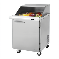Turbo Air PRO Series Mega Top Sandwich/Salad Prep Table with Slide-Back Lid, 1-Section, 12-Pan, 27-1/2-Inch Wide, Self-Contained Refrigeration