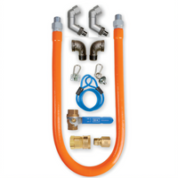BK Resources Swivel Pro 1-Inch I.D. x 60-Inch Gas Hose Connection Kit with Quick Disconnect, Shut-Off Valve, and Restraining Cable
