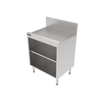 Perlick Top Shelf 24-Inch Freestanding Underbar Storage Cabinet with Drainboard Top, Stainless Steel