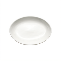 Winco Endless Table Specialty Oval Deep Porcelain Platter, White, 15-1/2 x 11 x 2 Inches
