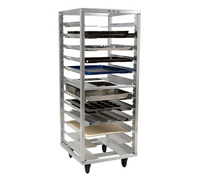 64-1/4-Inch High Universal Aluminum Pan Rack with End Loading and 5-Inch Casters