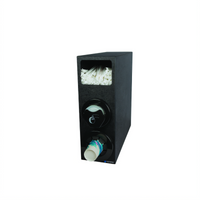 Sentry Beverage & Lid Dispenser Cabinet with Cup Dispenser, Lid Dispenser, and Straw Compartment, Black